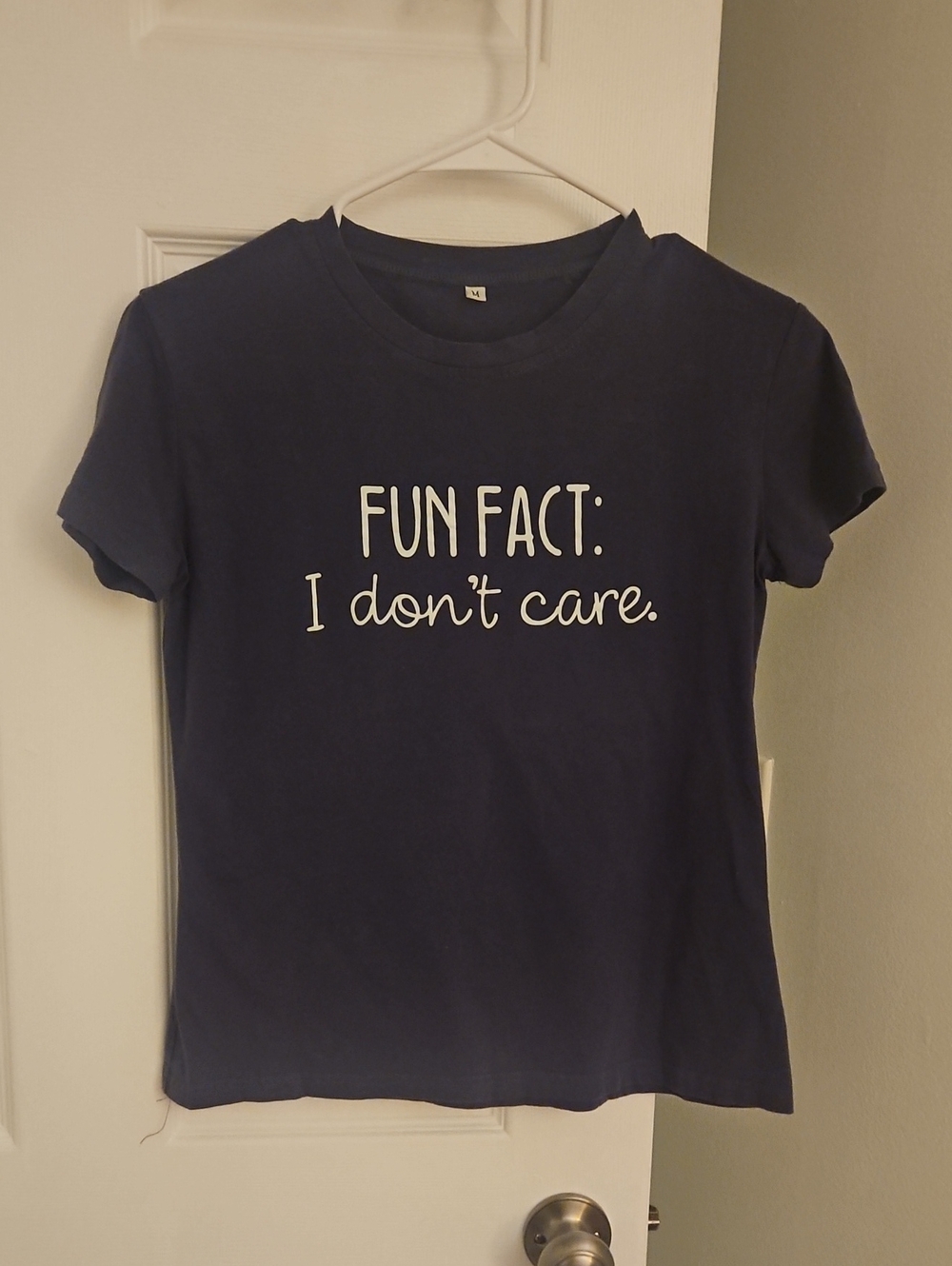 Navy Graphic Tee "FUN FACT: I don't care."